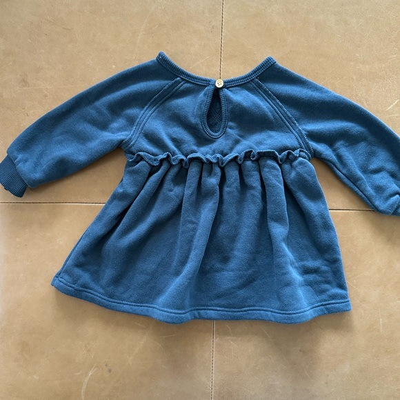 Blue Kids Dress with Bird Design - Picture 2 of 3